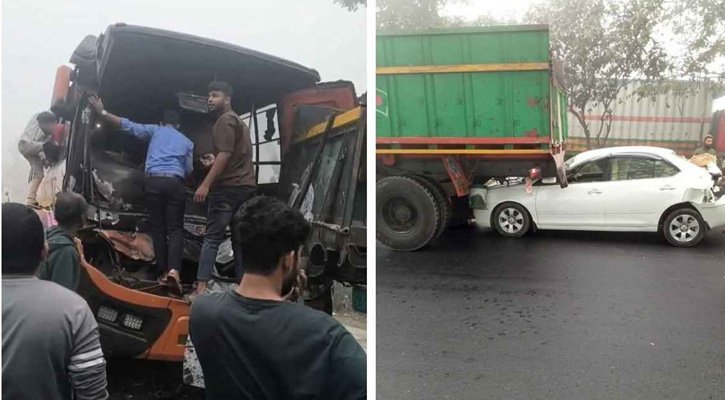 ঢাকা-চট্টগ্রাম মহাসড়কে ৮ গাড়ির সংঘর্ষ