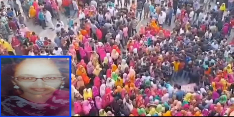 সাভারে শ্রমিকের মৃত্যুর জেরে সড়ক অবরোধ করে বিক্ষোভ