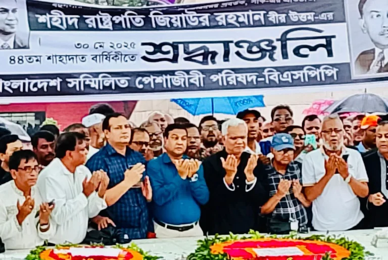 জিয়ার মাজারে পেশাজীবীদের পুষ্পস্তবক অর্পণ
