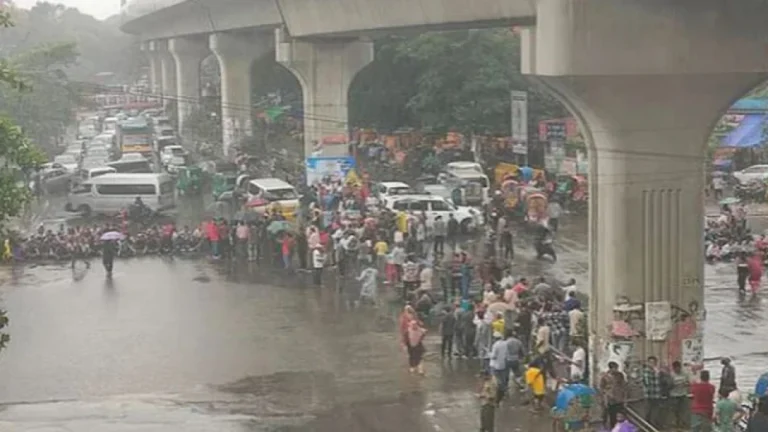 সাম্য হত্যার বিচার দাবিতে শাহবাগ মোড়ে ছাত্রদলের অবস্থান