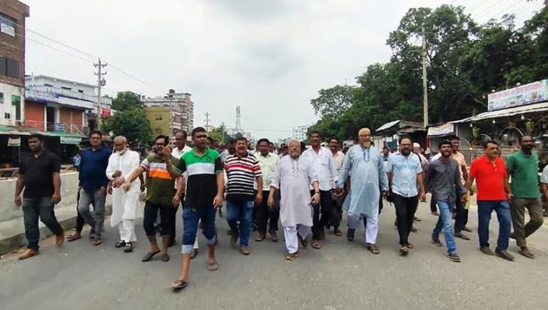 মেহেরপুরের গাংনীতে হরতালবিরোধী বিক্ষোভ মিছিল