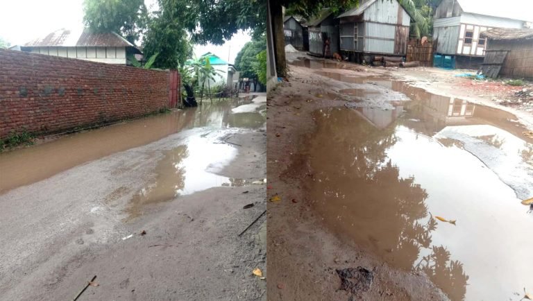 স্কুলের সামনেই পানি জমাট দূর্ভোগে শিক্ষার্থী সহ সাধারণ জনগন