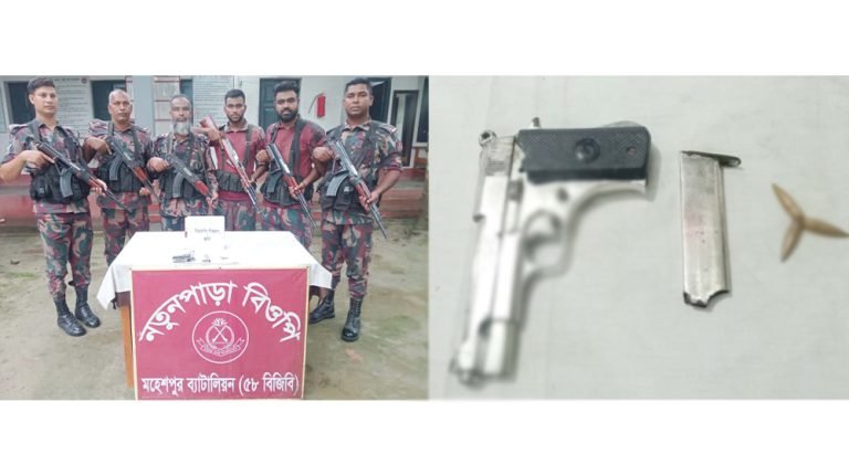 জীবননগরে বিজিবির অভিযান বিদেশী পিস্তল, ম্যাগজিন ও গুলি উদ্ধার