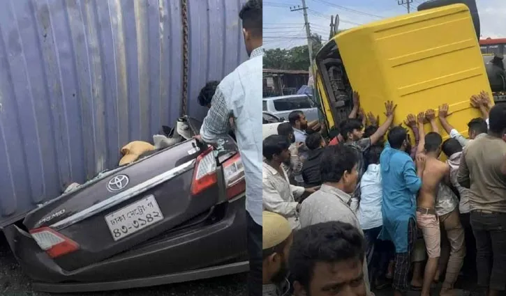 কুমিল্লায় প্রাইভেটকারের ওপর কাভার্ডভ্যান, নিহত ৪