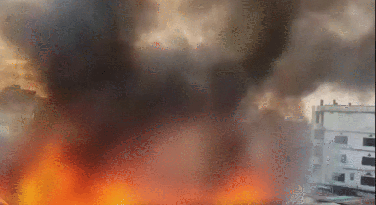 গাজীপুরের চান্দনা চৌরাস্তার কাঁচাবাজারে ভয়াবহ আগুন