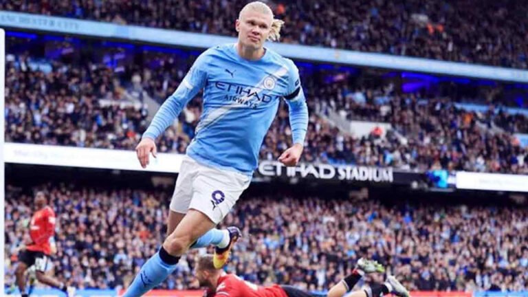 হালান্ডের জোড়া গোলে দুর্দান্ত জয় ম্যানসিটির