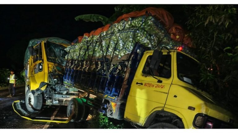 দাঁড়িয়ে থাকা ট্রাকে অপর ট্রাকের ধাক্কা, চালক-হেলপার নিহত