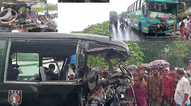 কুয়াকাটা যাওয়ার পথে র‌্যাবের মিনিবাসের সঙ্গে বাসের সংঘর্ষে ২জন নিহত, আহত ৩৪
