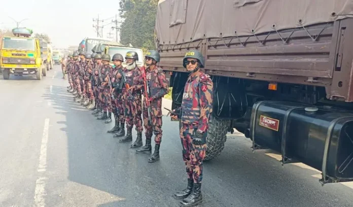 নির্বাচন ঘিরে গাজীপুরে ১৪ প্লাটুন বিজিবি মোতায়েন, শুরু হয়েছে টহল