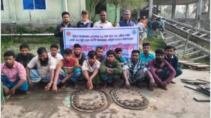 মেঘনায় অভিযানে ১৪ জেলে আটক, অবৈধ জালইসহ ৪৮ হাজার টাকা জরিমানা