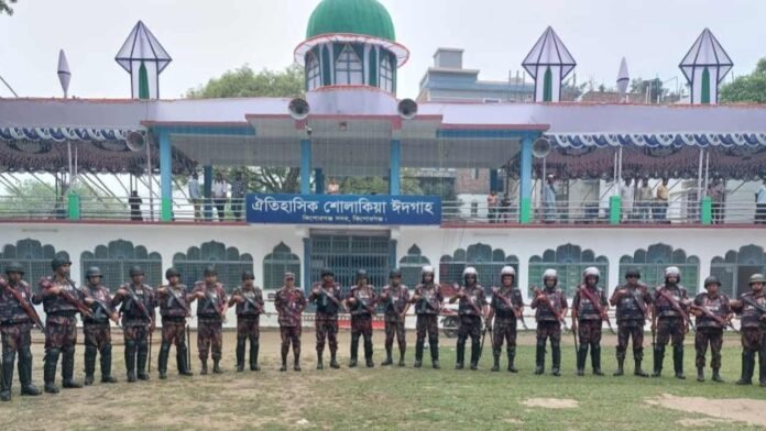 শোলাকিয়া ঈদগাহের নিরাপত্তা রক্ষায় ৫ প্লাটুন বিজিবি মোতায়েন