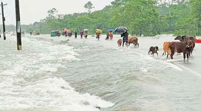 পাঁচ জেলায় বন্যার আশঙ্কা, ৪ নদীর পানি বিপৎসীমার ওপরে
