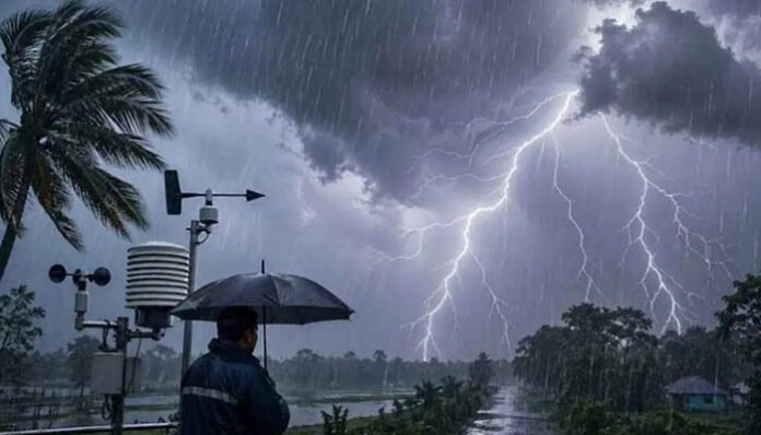 সন্ধ্যার মধ্যে যেসব অঞ্চলে বজ্রবৃষ্টি ও ঝড়ের আভাস